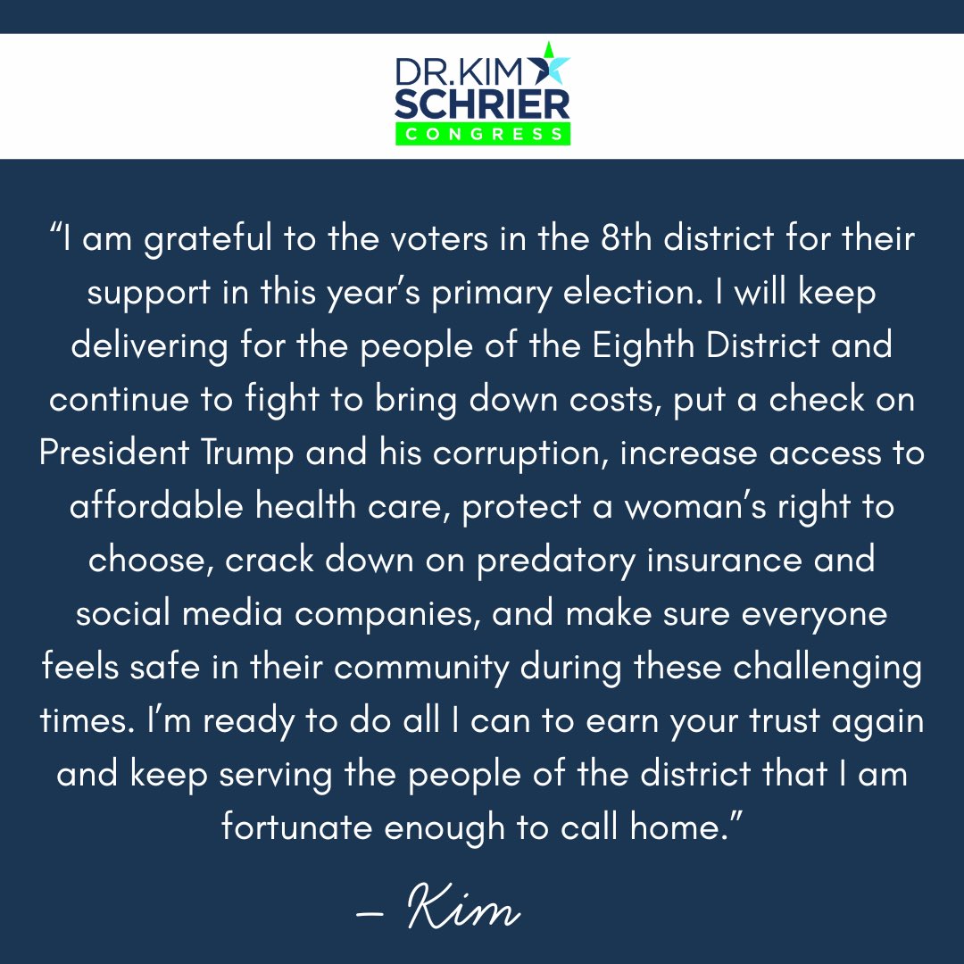 DrKimSchrier's tweet photo. A huge thank you to everyone who came out to vote, volunteer, and support my campaign. Onward to November! #WA08 https://t.co/qHEmOHwH3s