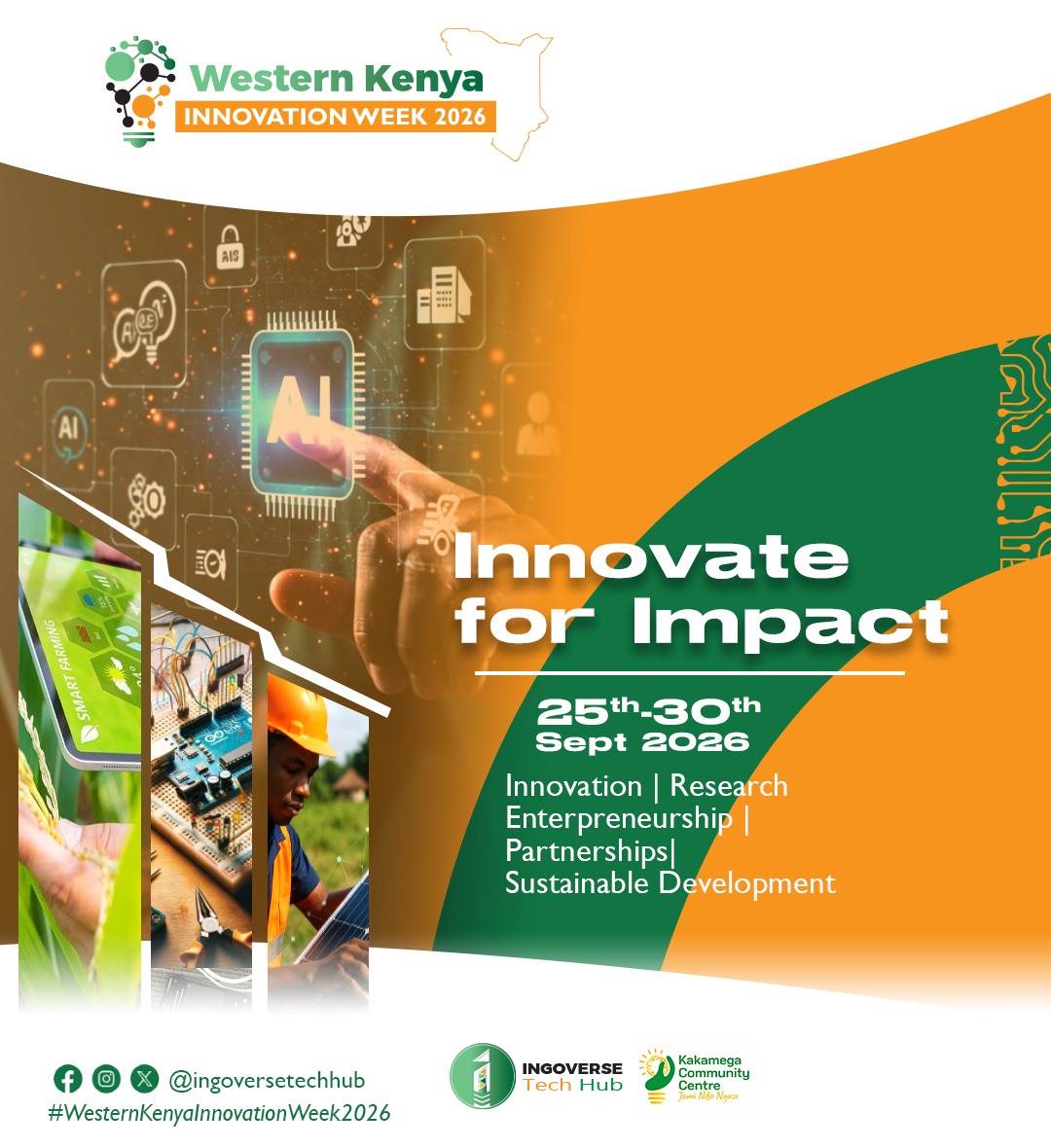 IngoverseTech's tweet photo. Something BIG is cooking for Sept 2026! 🚨 
Western Kenya Innovation Week is coming—AI, Smart Farming, and big moves only. 
Stay tuned! 👀

​#WesternKenyaInnovationWeek2026 #IngoverseTechHub https://t.co/XqqH5PW86V