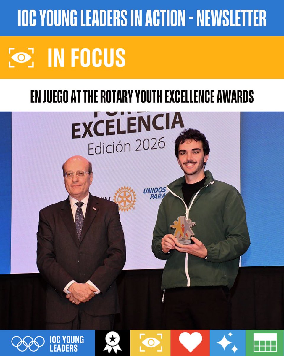 iocyoungleaders's tweet photo. 🏆 En JueGo Recognised at the Rotary Youth Excellence Awards

💬 “This recognition means a lot because it reflects the collective work behind Proyecto En JueGo. It inspires us to keep using sport to educate, include and create opportunities for young people.”– Tomás Seré 🇦🇷 https://t.co/TEiRzuKmdp