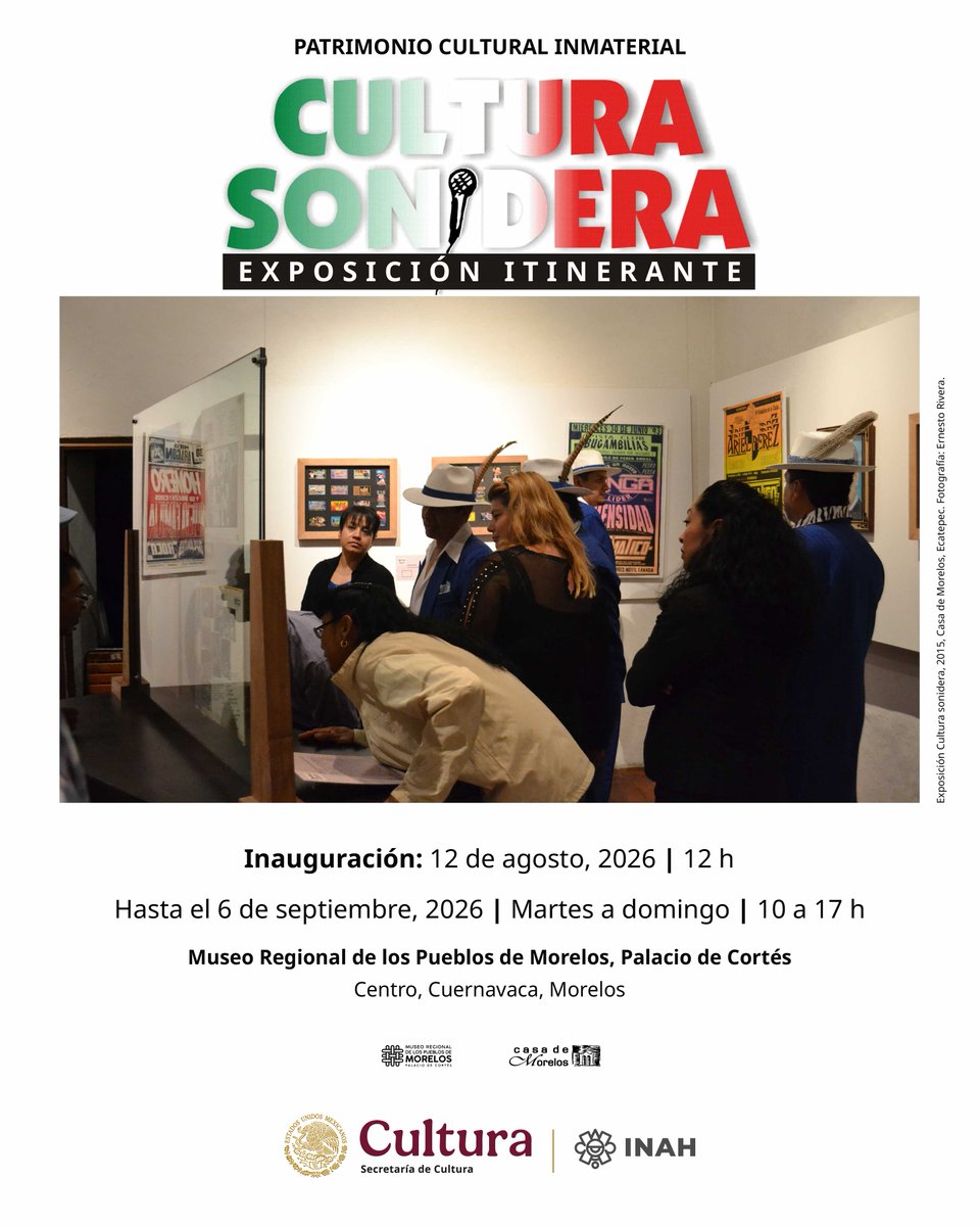 INAHmx's tweet photo. ¡La cultura sonidera no tiene fronteras! 🎚️💃

«Cultura Sonidera. Exposición itinerante», llega al Museo Regional de los Pueblos de Morelos, Palacio de Cortés, el 12 de agosto, a las 12 horas.

🗓️ Visítala de martes a domingo, de 10 a 17 h.

📩 palaciodecortes@inah.gob.mx https://t.co/YmDHbbhHFv