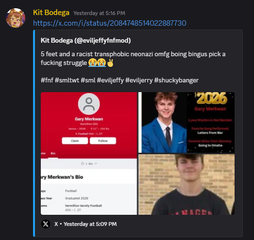 minglesno's tweet photo. "i do not condone harassment at all" suuure. https://t.co/dMG7R729yj