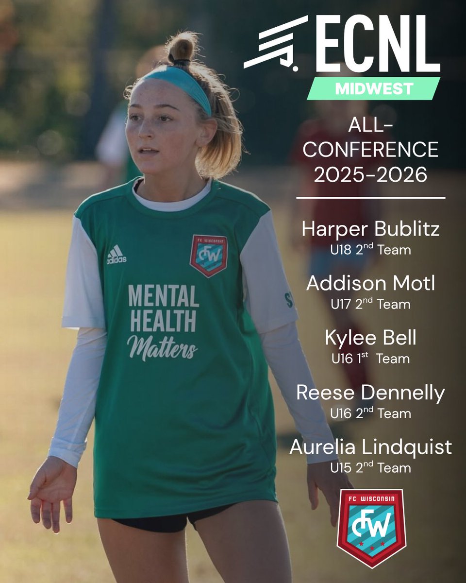 FCW_ECNL's tweet photo. Congrats to our ECNL Midwest All-Conference honorees! Great job to everyone! https://t.co/Q17gGS138w