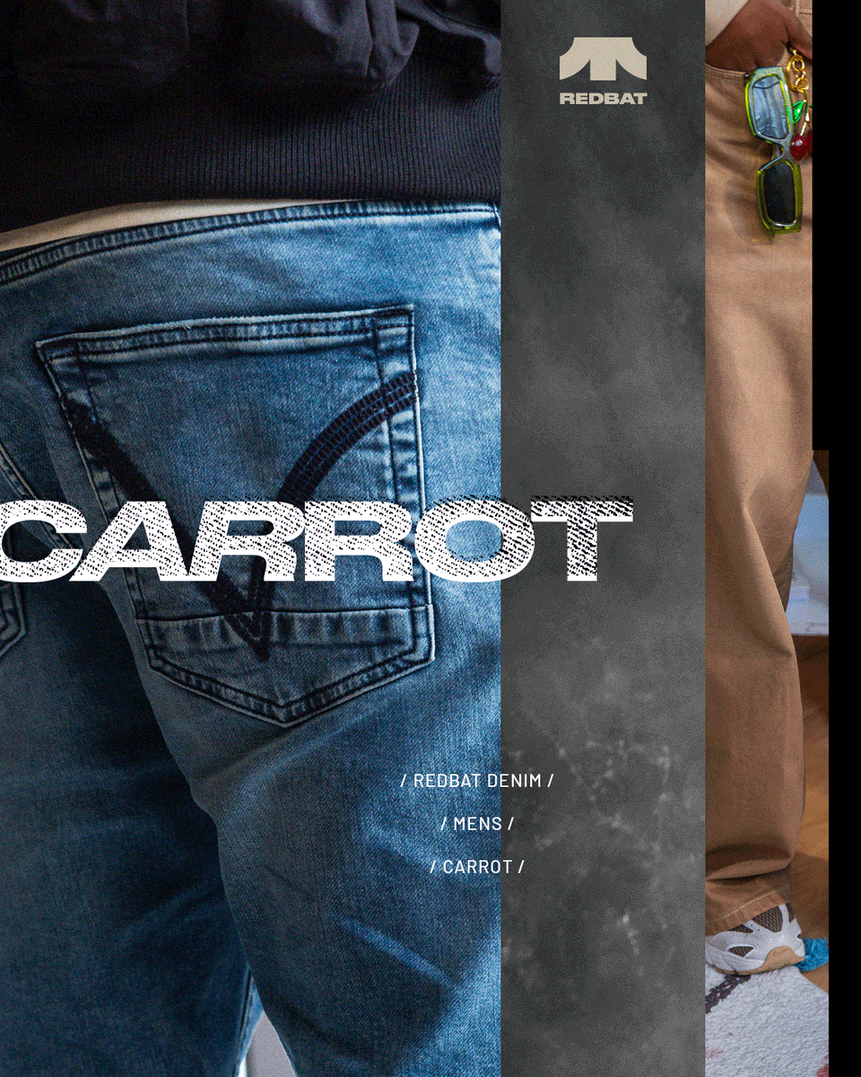 sportsceneSA's tweet photo. A modern fit with a laid-back edge. Our Carrot Fit Jeans offer extra room up top with a tapered leg for a fresh, street-ready look.

Redbat Denim available exclusively in sportscene stores, Bash mobi app & online: https://t.co/6G3DnrNQvE

#ObsessedToProgress #RedbatDenim #RDBTDenim