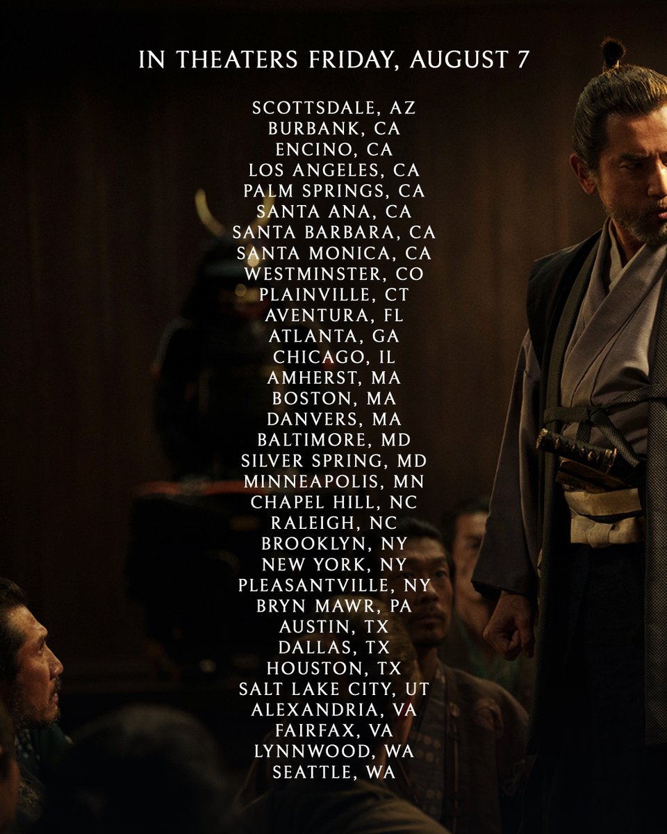 janusfilms's tweet photo. After a smash opening in New York &amp; Los Angeles, THE SAMURAI AND THE PRISONER expands to many other cities this weekend with more to come! https://t.co/q3RnciWnuK