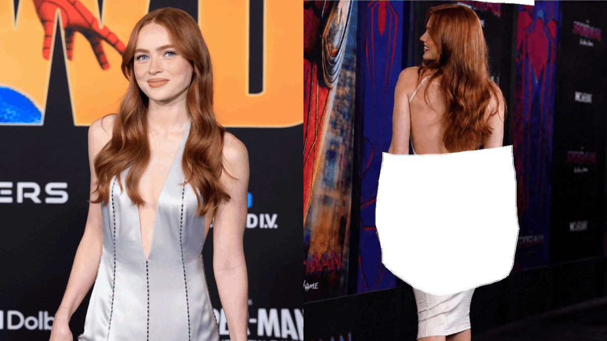 BeingAravind_'s tweet photo. Sadie Sink 

Front side 🤩                    Back side 💀 https://t.co/7vVv2cizFx
