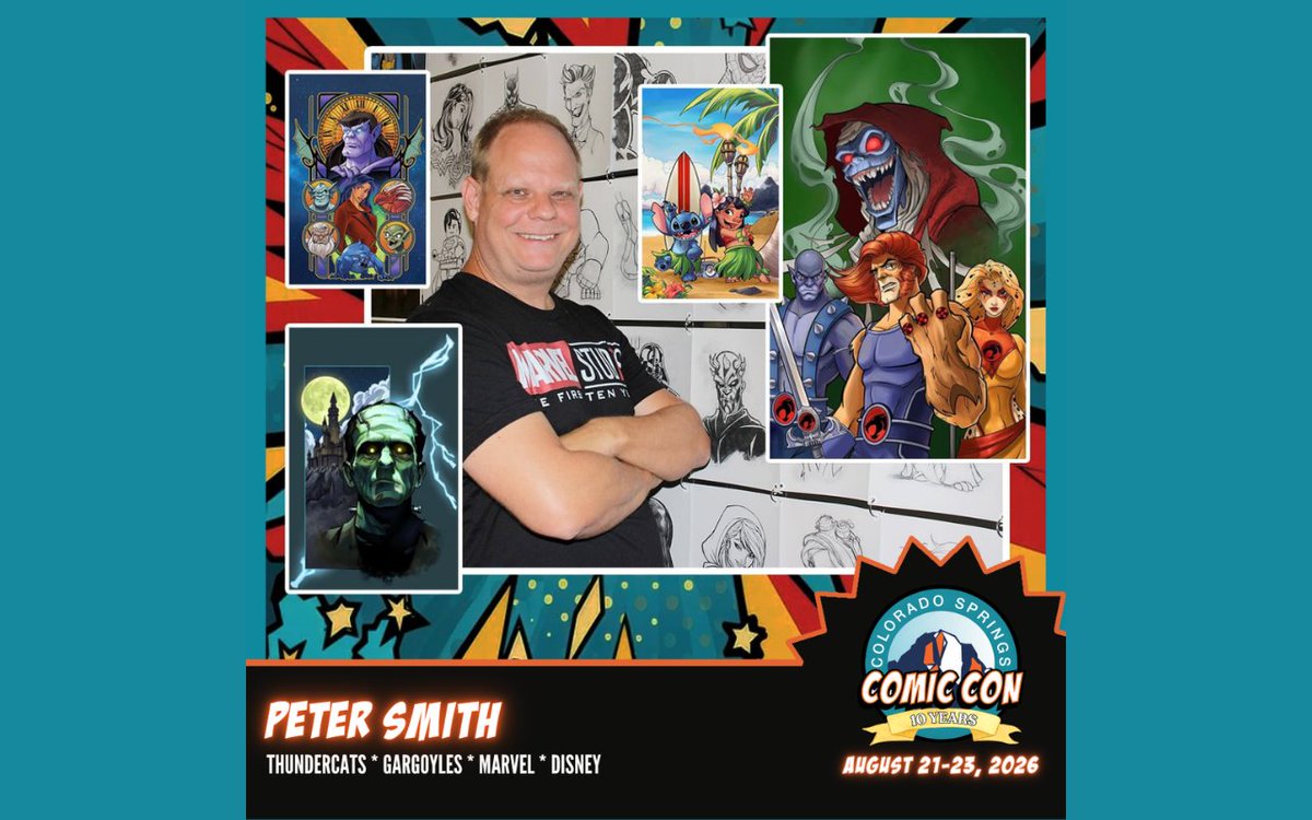 cscomiccon's tweet photo. Please welcome Peter Smith to #CSCC2026 at the @bworldarena! With more than 20 years of experience, Peter has brought stories to life for Marvel, DC, IDW, Dynamite, Image, Skybound, Disney, Universal, Nickelodeon, and more. Don't miss your chance to meet this incredibly talented comic artist and illustrator! Buy tickets now at https://t.co/ykT0o8wHDm!

#PeterSmith #ComicArt #Marvel #DC #CSCC2026