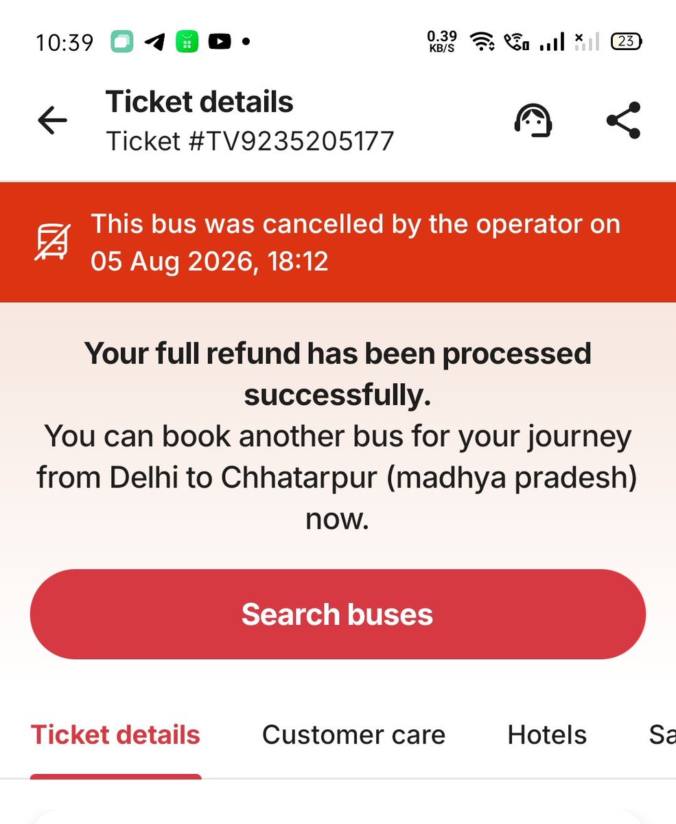 vaibhavmharaj's tweet photo. मेरे द्वारा  बस यात्रा का टिकट "दिल्ली to छतरपुर" का  @redBus_in  के माध्यम से किया गया जोकि मुझे बिना जानकारी दिये कैंसिल किया गया हैं। मेरा कश्मीरी गेट जाने का समय बर्बाद हुआ और जो मेरी यात्रा से सम्बंधित pre booking थी अब उनका क्या?
#redbus 
#redbusscam 
#redbuscustomercare https://t.co/nPUCz5d13a
