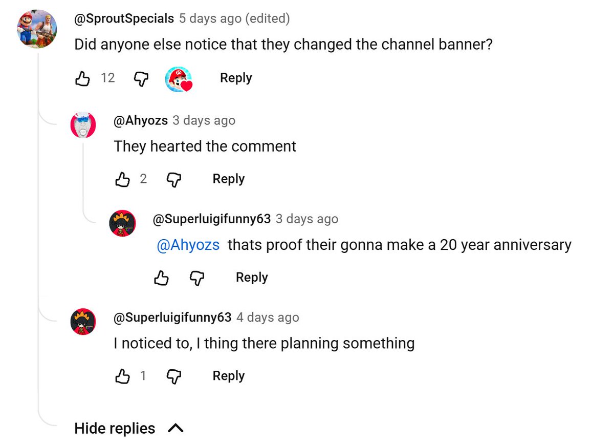 thebuttonmashyt's tweet photo. @_Lady_Katie that's cool!
cuz there are hints that they might be making a return with the banner change, and him hearting someone's comment for noticing. https://t.co/LTNHle2bSX