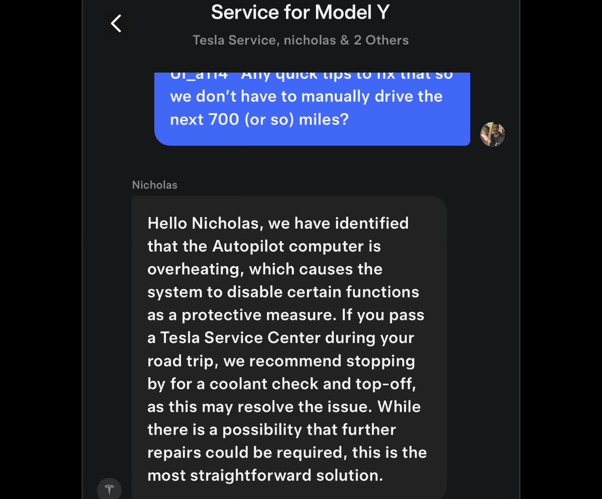 nicholas_branz's tweet photo. @FutureAZA Too late… I did stop by service mid road trip, they confirmed the cooling system was functioning correctly.  They couldn’t figure out why it was so hot and crossed the 90 C mark.  Luckily a DAS reset cleared the issue and it’s been good since then. (Happed 7/24) https://t.co/VgVf2cc8Tb