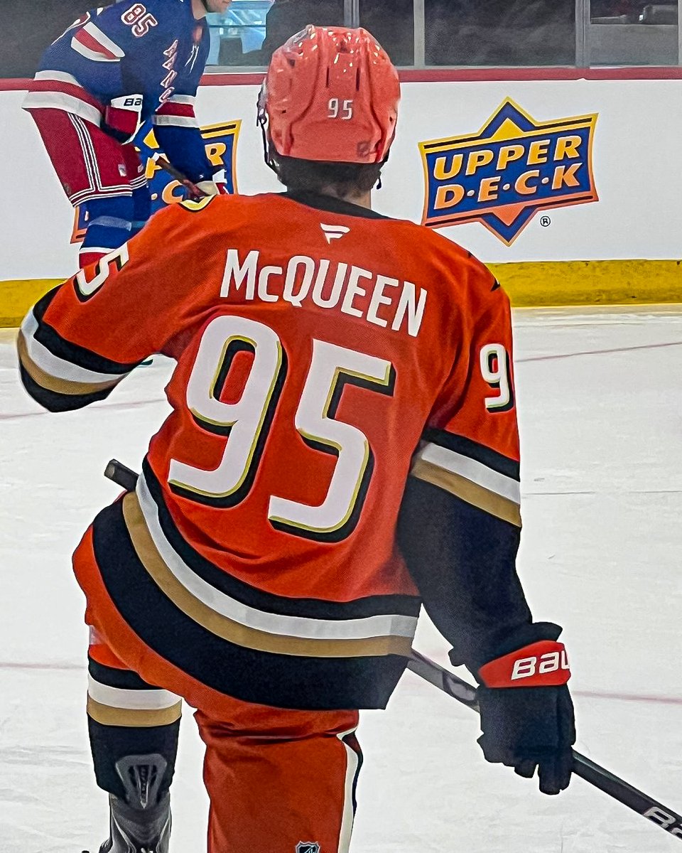 GinoHard_'s tweet photo. Roger McQueen debuted the Lightning McQueen #95 at the Rookie Showcase ⚡️

Connor Bedard might soon have some competition for the NHL's top-selling jersey 😂 https://t.co/8YlAFj8k8M