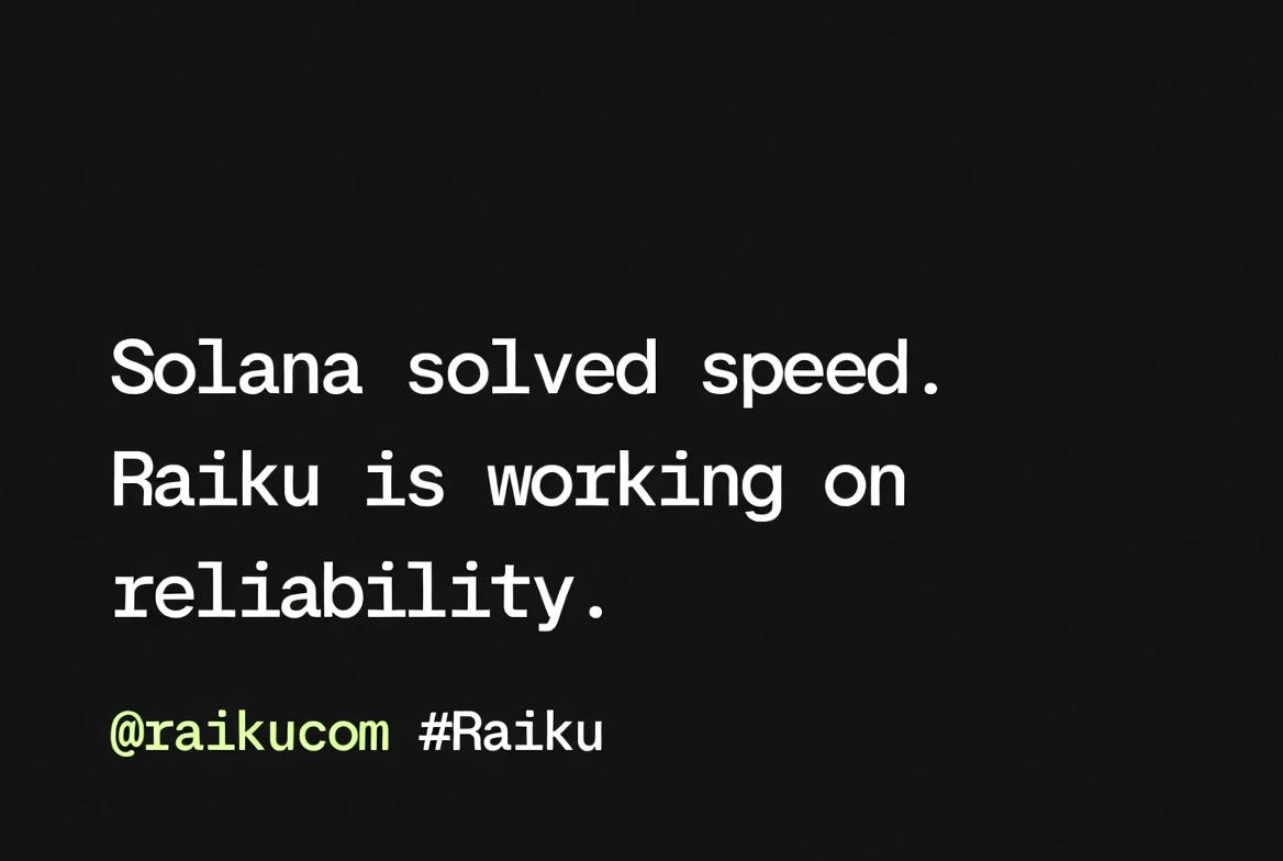 Crypto_aird2026's tweet photo. One thing that keeps standing out about Raiku:
Solana already solved speed.
The harder problem is making sure your transaction actually lands when it matters.
Reserving blockspace instead of just hoping feels like the logical next step.
Still learning, but this part clicks
#raiku https://t.co/l9BMBhVOPG