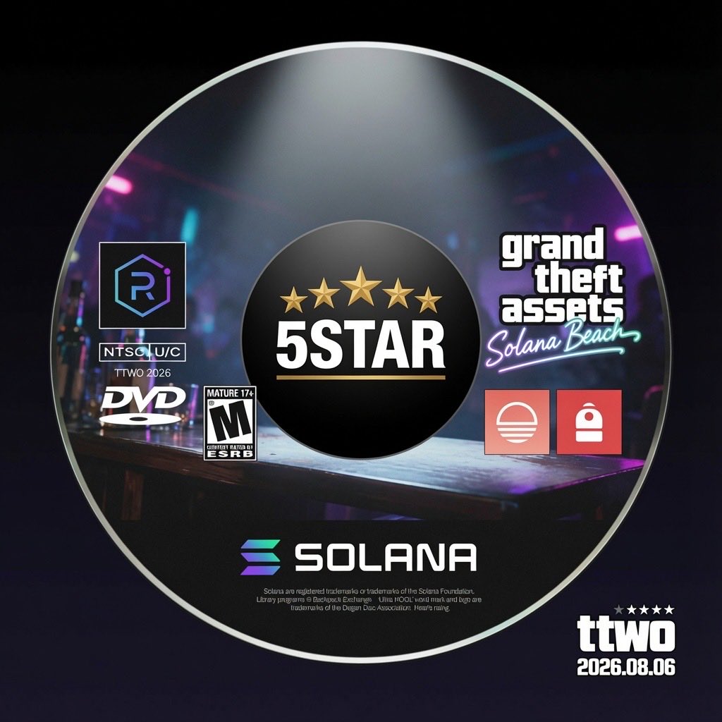 FiveStarAI's tweet photo. $TTWO lists on @solana tomorrow.
 Issued by @Backpack Securities. Listed onchain via @sunrise.

The only 5-star heist 🚨 happening before the game drops is on-chain

Join the crew → https://t.co/rdk7dKKthj https://t.co/QKQDsaeseJ