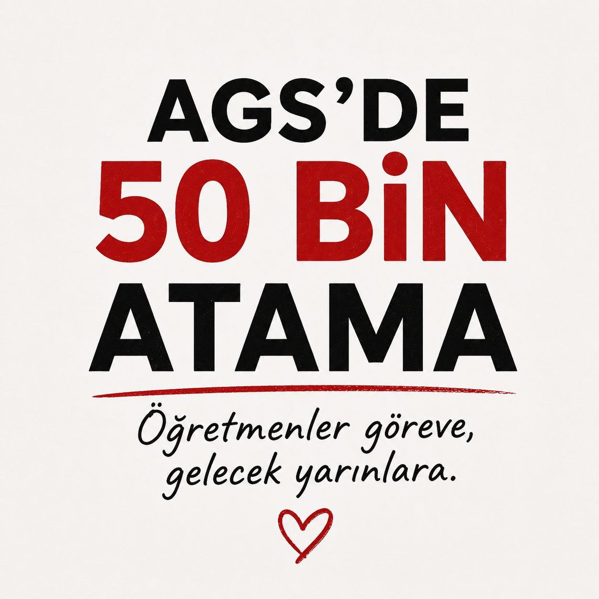 AGSkontenjan's tweet photo. Bir ülkenin en büyük gücü öğretmenidir. Güçlü eğitim için 50 bin atama şart.
#MebAGS50Bin 
@RTErdogan @dbdevletbahceli @Yusuf__Tekin @TalipGeylan06 @tcmeb https://t.co/FdbOy6bQlm
