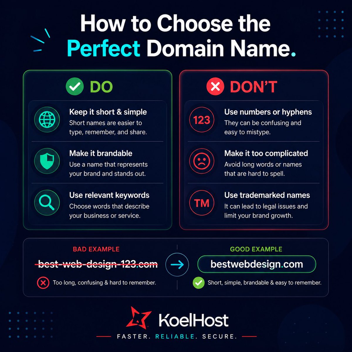 Koelhost's tweet photo. π‘ Golden rules for choosing your domain name:
β
Keep it short
β
No numbers or hyphens
β
Match your business name
β
.co.ng for local, .com for global
β
Done beats perfect
β https://t.co/10PlirROBa
β
https://t.co/t3qOtHATrJ
π https://t.co/zS1StHNIZD #KoelHost https://t.co/zLGwat0Tpe