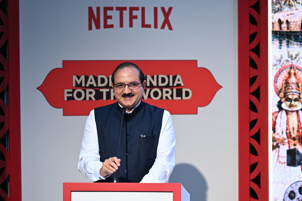 tourismgoi's tweet photo. Shri Bhuvnesh Kumar, Secretary, Ministry of Tourism, said storytelling is second nature to India and that the collaboration will inspire the world to discover India's diverse experiences.
(2/2)
#IncredibleIndiaxNetflixIndia #VisitIndia #ExploreIndia #TravelIndia https://t.co/cbHeWdldUk