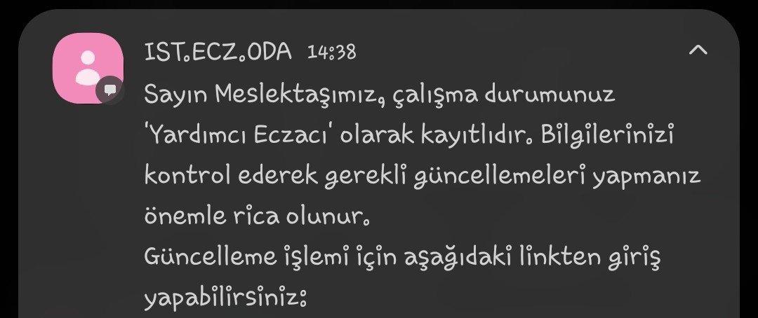 Nihanze's tweet photo. Eczacı odası bile yetmedi mi artık yardımcı eczacılığın diyor https://t.co/aifbUkcUkL