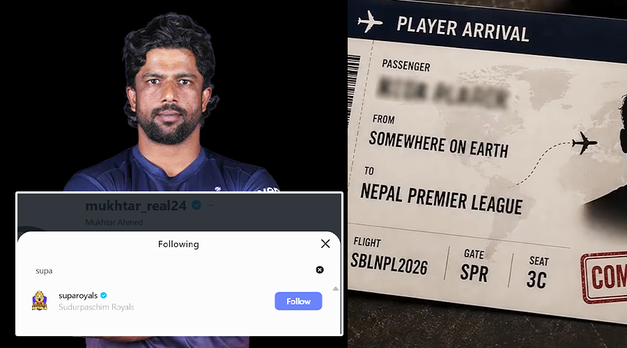 1tsprateek's tweet photo. It seems like Mukhtar Ahmed, Pakistan born USA cricketer is one of the foreign players of Sudurpaschim Royals for NPL 2026. Based on the hints, 3C means 33 which is his age. The map shown in the video is of Pakistan. Moreover, Mukhtar &amp; Royals have followed each other on insta. https://t.co/hS4Wx5H7rJ