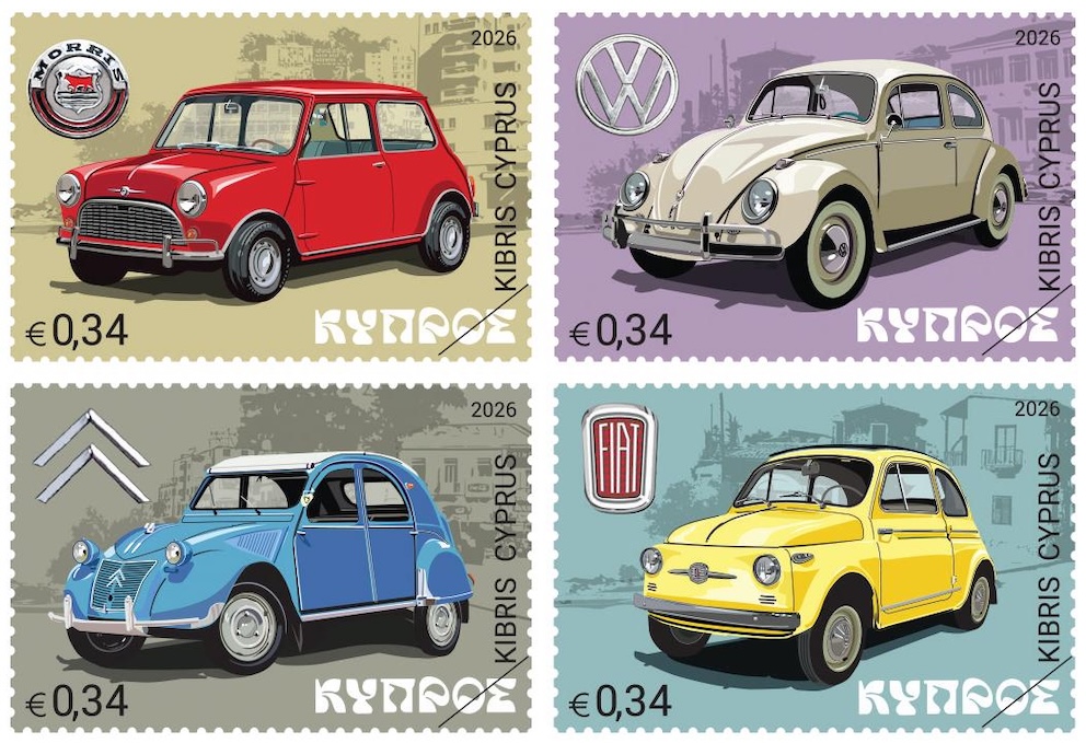 TurismoItaliaNw's tweet photo. Quattro francobolli, viaggio nella Cipro che cambiava marcia con le Top dell'epoca (Fiat 600 inclusa)
Leggi la notizia https://t.co/06KF2FDINl
#Cipro #Cyprus #automotive #collezionismo #autodepoca #fiat600 #volkswagenmaggiolino #morrisminor #citroën2cv #turismoitalianews https://t.co/sut7KouRH0