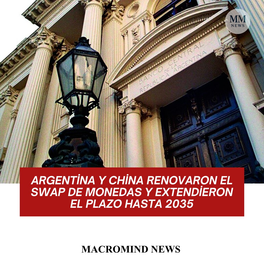 MacroMindNews's tweet photo. 🚨 AHORA | Argentina y China renovaron el swap de monedas por US$ 5.000 millones y extendieron el plazo de repago a cinco años. 🇦🇷🇨🇳

https://t.co/44BzQLWPqv https://t.co/4wTsrBTqgn