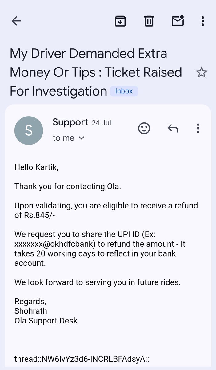 Kartikfin's tweet photo. @ola_supports Shared my upi id on 1 august but there is no any update nor confirmation 

This is the 3rd time i am complaining on X 
Literally very poor service 

Please don't use Ola cabs

@ola_supports https://t.co/WWmqxmi80W