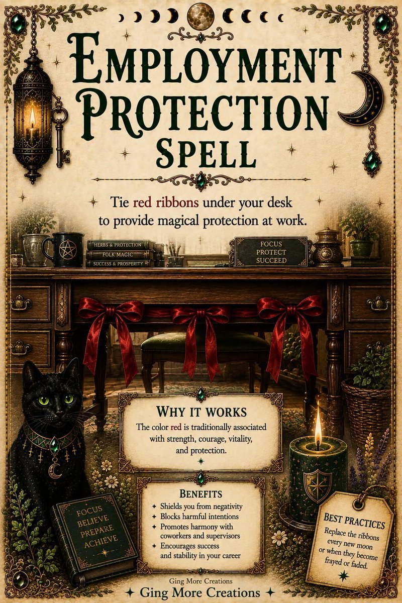thewitchbrmclst's tweet photo. Employment Protection Spell https://t.co/RmqIUG52gh