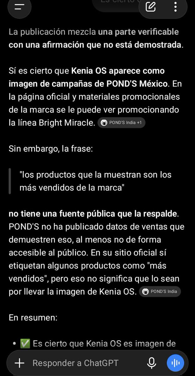 ball76237's tweet photo. @tocandoelskye @KeniaOsInfo_ @keniaos @ponds_mexico Pues si pendejini, es una IA que es neutral y que te dice de manera rápida y verificable lo que es verdad y lo que es mentira, ¿o le vas a creer mas a una mierdini que dice sus pendejadas sin nada que la respalde oficialmente? https://t.co/XQ2uHYE71B