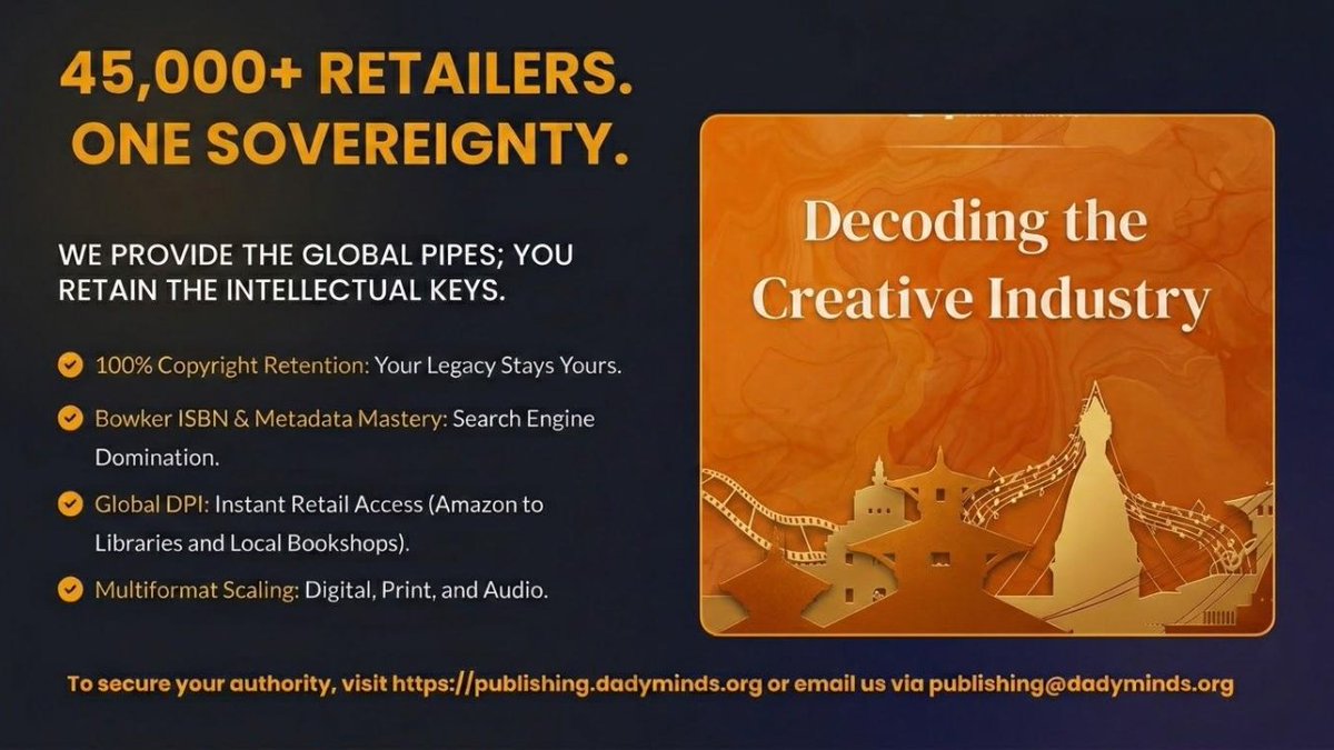 dadyminds's tweet photo. Start your publishing journey via https://t.co/Wu1AcuvloZ
#Publishing #Authorpreneur #GlobalDistribution #DADYMINDS #editing #AuthorSolutions #BookPublishing #Bookmarketing #Writingcommunity #ManuscriptSubmission #proofreading #coverdesign #formatting #callforauthors #books https://t.co/G3zdbPdooz