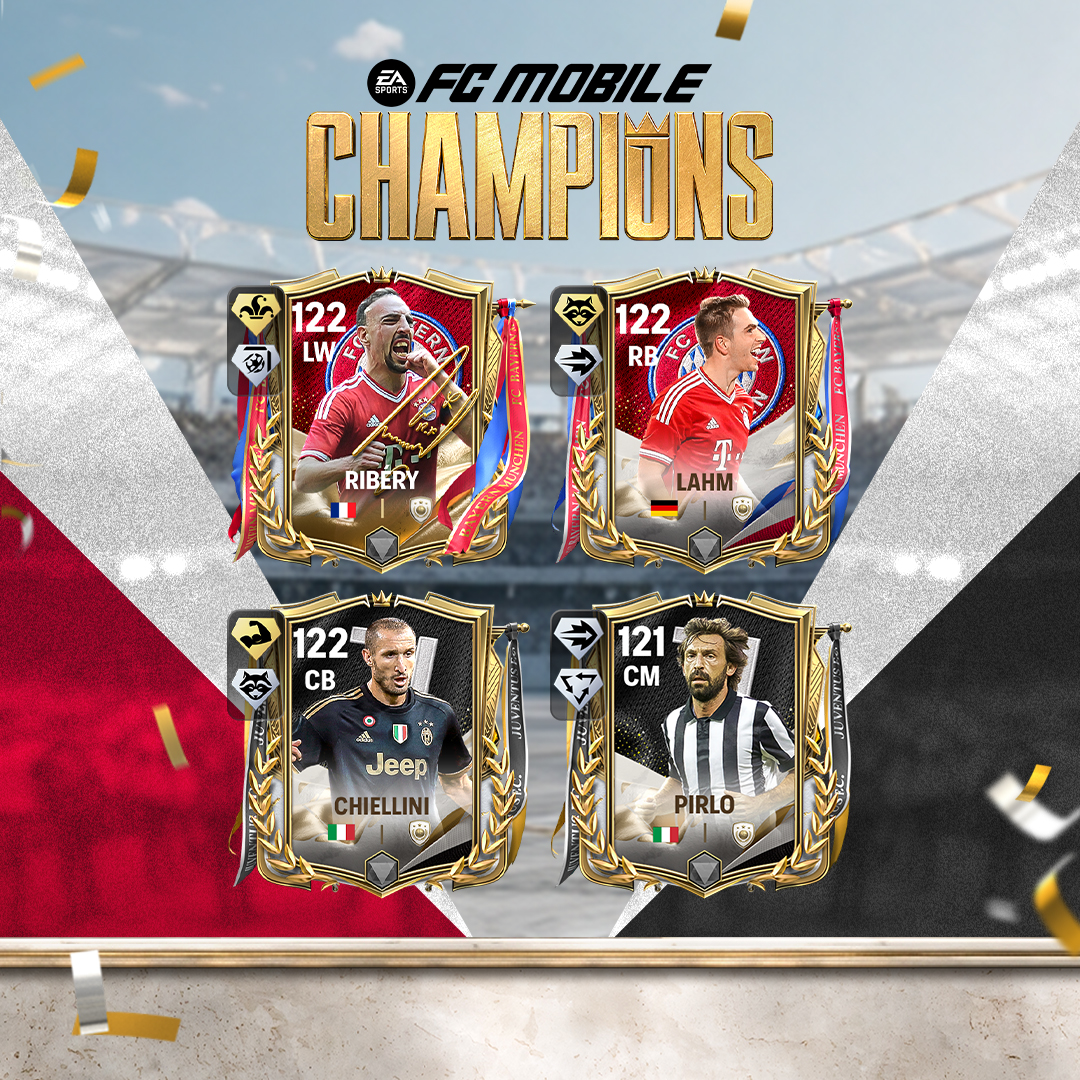 EASFCMOBILE's tweet photo. Football greats crowned in glory. 👑🏆

Champions Week 2 drops this Thursday in #FCMobile. 

Who are you going for? https://t.co/0wTXEi0HG8