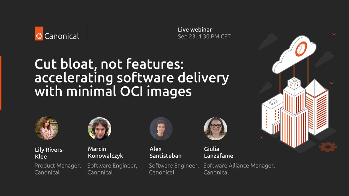Canonical's tweet photo. Standard images carry heavy OS dependencies that trigger endless, irrelevant vulnerability alerts. To stop the noise and shrink your footprint, you might switch to popular "distroless" alternatives, only to realize you've traded one problem for another.

Stop choosing between container compliance and image size.

Discover how the Canonical engineering team crafts minimal, OCI-compliant images. Learn how to get the tiny footprint of a distroless container while preserving the metadata required for accurate CVE scanning.

Join us live:
https://t.co/Q6BjXEE2Dl

#Canonical #OpenSource #CVE #OCI #Container