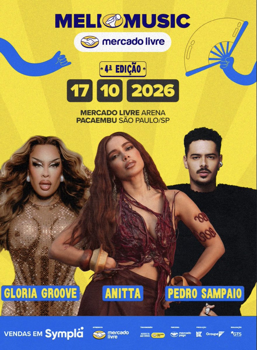 RedeAnittaBRs's tweet photo. 🚨 AMAMOS! Anitta foi oficialmente confirmada na quarta edição do Meli Music no palco da Mercado Livre Arena Pacaembu, em São Paulo, no dia 17 de outubro. https://t.co/Qi0NNt477w