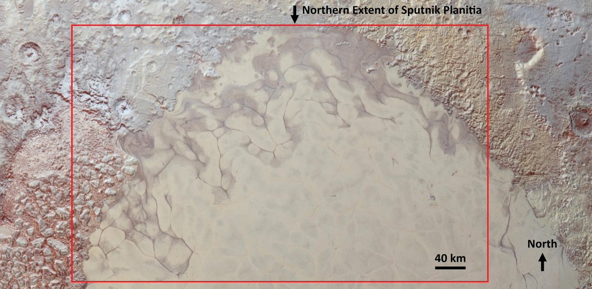 NASASolarSystem's tweet photo. Pluto's heart is keeping a secret. 💗
 
NASA's New Horizons found the first evidence that liquid nitrogen recently reached Pluto's surface beneath Sputnik Planitia, the iconic heart-shaped glacier. The discovery suggests Pluto is more active than imagined. https://t.co/RtSZPSNofg https://t.co/F4k89LkXPS