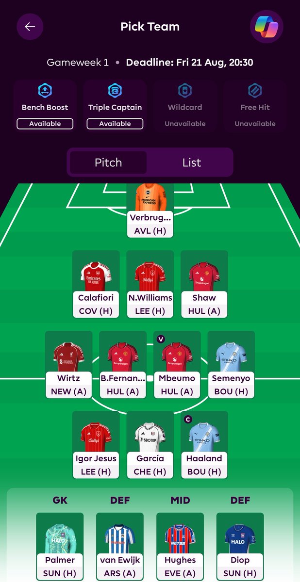 BKRFPL's tweet photo. رأيكم في التشكيلة 
#FPL 
#فانتزي 
#فانتسي https://t.co/Qp6JTTarDP
