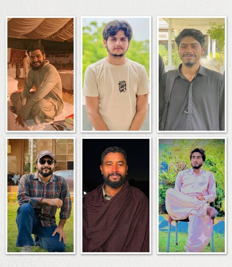 BSAC_org's tweet photo. We are deeply alarmed to share that five Baloch students from the University of Karachi; Azhar Baloch s/o Hayat, Ghos Baksh Baloch s/o Hayat, Shehzad Baloch s/o Shahid, Anees Baloch s/o Azeem, and Waseem Baloch s/o Mohd Ameen have been forcibly disappeared by Law Enforcement Agencies and Rangers from their residential flat in Gulshan-e-Iqbal, Karachi. 

Last night at 2:00AM, the mentioned security forces raided an apartment in Gulshan-e-Iqbal, Karachi. After physically assaulting and harassing the students, five Baloch students along with their belongings were forcibly disappeared. Following their illegal detention, their whereabouts still remain unknown. While previously, khalil Baloch, a MPhil student from the University of Karachi, was forcibly disappeared from the premises of the campus. 
While another incident, Zubair Baloch s/o Noor Mohmad, graduated student from BS Chemistry at Degree College Hub was forcibly disappeared from Hub after returning from a trail of his case in the fourth schedule to his home. 
Azhar Baloch, a resident of Gwadar, is a student of General History, while his brother Ghos Baksh Baloch is a student of BS Economics. Shehzad Baloch, resident of Gwadar, is a student of Environmental Science. Anees Baloch, residing in Noshki, is a student of BS Philosophy, while Waseem Baloch, a resident of Kalat, is a student of BS Political Science at the University of Karachi. 

All these individuals are enrolled students of University of Karachi, who left their hometowns to pursue higher education but unfortunately they become victim of enforced disappearance. The targeting and abducting of the students within and near the University premises is another matter of concern. These unjust actions not only affect the educational career of the Baloch students, but also subject them to severe psychological trauma. 

We demand the concerned authorities to immediately stop the harassment and this heinous behavior towards the Baloch students, and immediately release all  seven Baloch students safely, while assuring us the security of all Baloch students.

Central Spokesperson; Baloch Students Action Committee