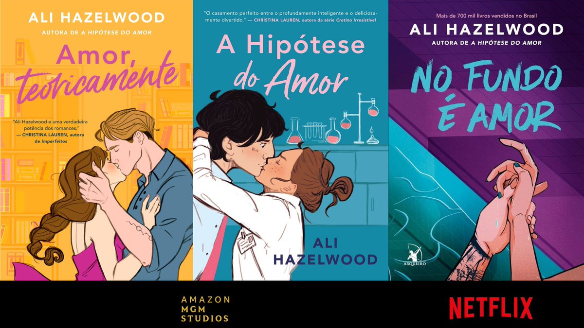 ttliterario's tweet photo. 🎬  Adaptações já anunciadas da autora Ali Hazelwood:

—  A Hipótese do Amor: Estreia dia 23 de Setembro (Prime Video - Filme)
—  Amor, Teoricamente: Em produção (Amazon - Filme)
—  No Fundo é Amor: Anunciado (Netflix - Filme)

Qual livro pode ser o próximo? https://t.co/wwtZuvuP0l