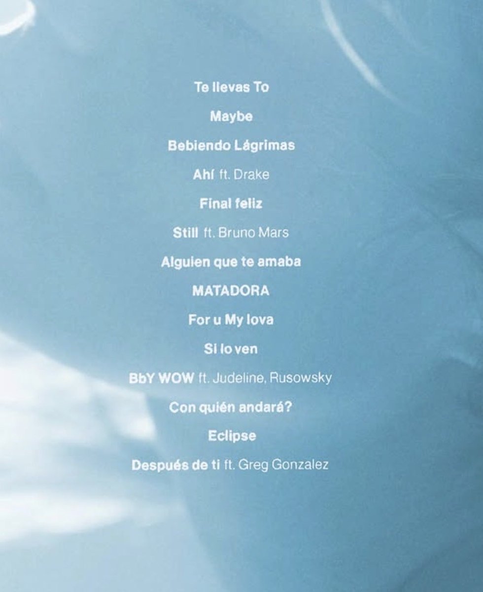 karolgesp_'s tweet photo. 🚨 TRACKLIST OFICIAL 

“No Me Arrepiento De Sentir Tanto” 

Contará con Bruno Mars, Drake, Judeline, Rusowkky y Greg González ✨🩵💿

Pre-save: https://t.co/6b9MnlDjGY https://t.co/b2xmrrH86v