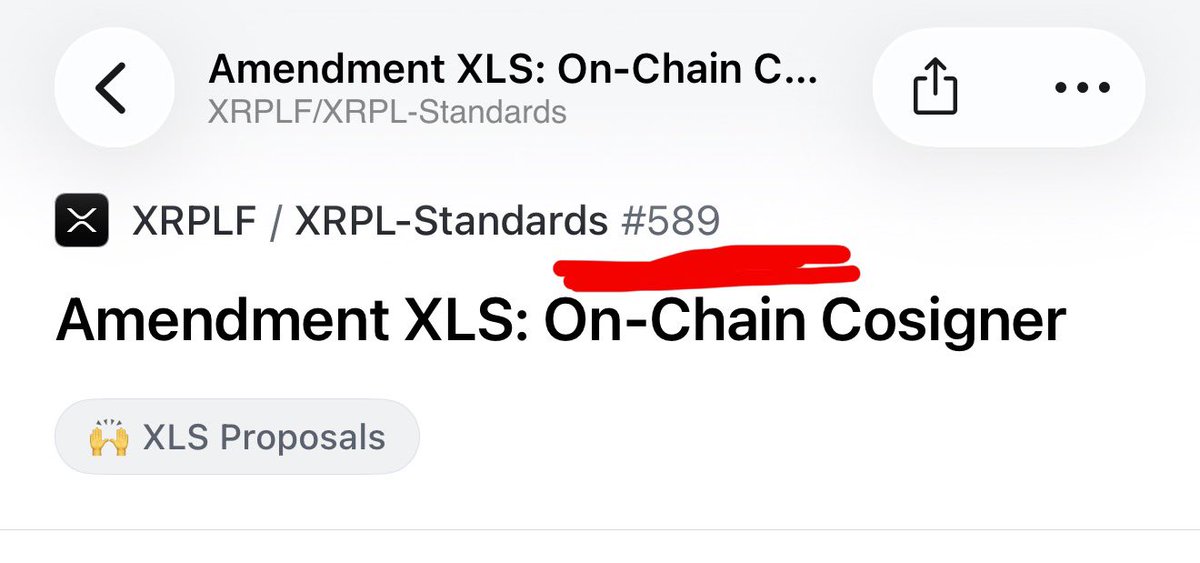 Vet_X0's tweet photo. New feature for the XRP Ledger proposed.

It's the 589th discussion in the XRPL Standards repository.

What are the odds of this happening? 

Back to the proposal.  On most chains and currently on the XRPL multi signers need to coordinate and collect signatures off chain or with smart contracts.

This adds native on chain multi sig coordination, completely decentralized! You don't need to go around and collect them off chain but instead do it on chain through the XRPL.

Great for institutional and multi party operations for custody and transactions.