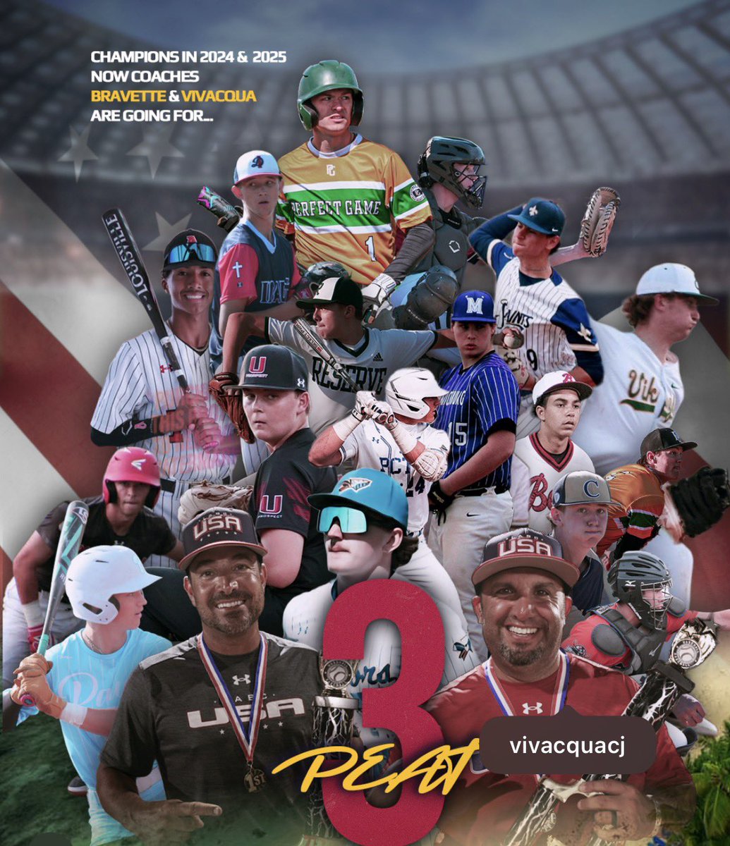 Cjvivacqua's tweet photo. Can we 3 Peat this year? Never been done at the #LABC Why not us! ๐บ๐ธ #LessonsWithV heads to the DR to defend the 18U Crown. Look for some videos, bucket banter, and pics from the trip next week on all of my social media. https://t.co/RVgwy458bo