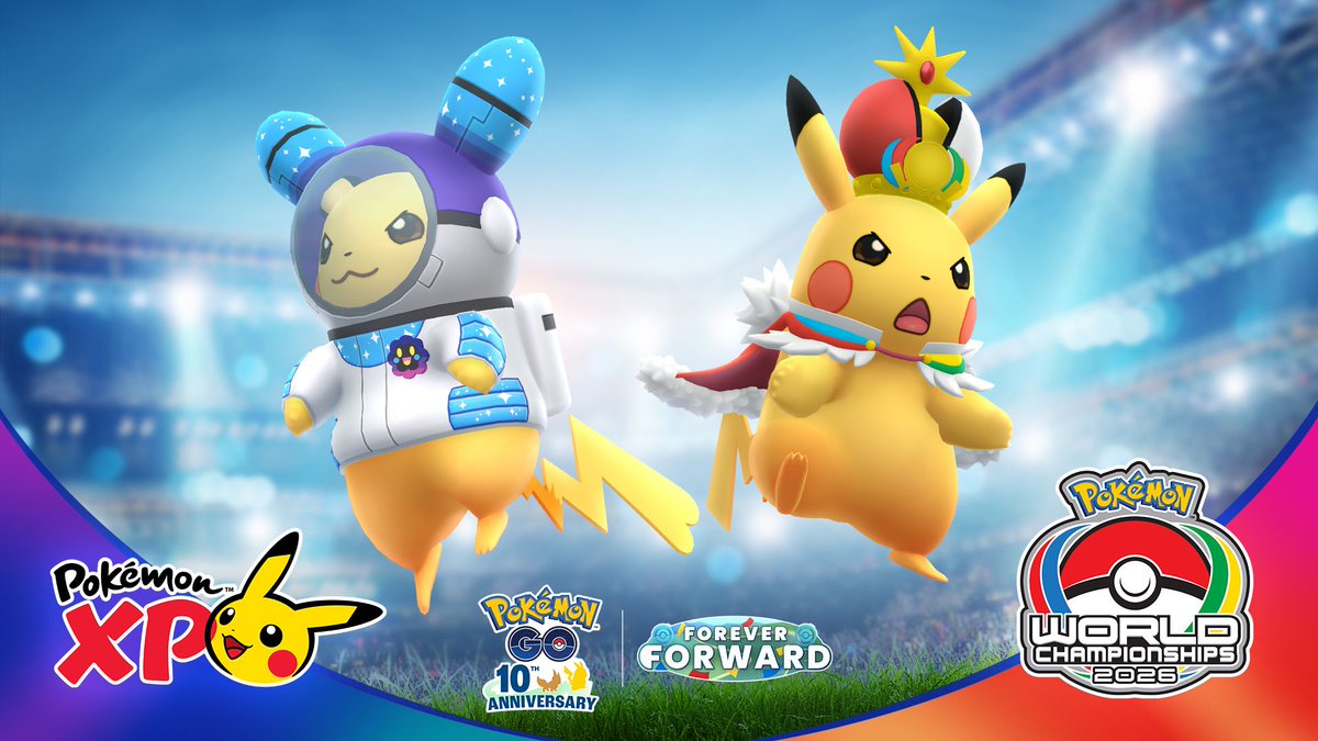Pokekalos's tweet photo. L'événement du Pokémon XP et des Championnats du monde Pokémon 2026 a été dévoilé sur Pokémon GO. Deux nouveaux Pikachu costumés y feront leur apparition.

Détails : https://t.co/zIvISdw9SC https://t.co/jCLdp4dK47