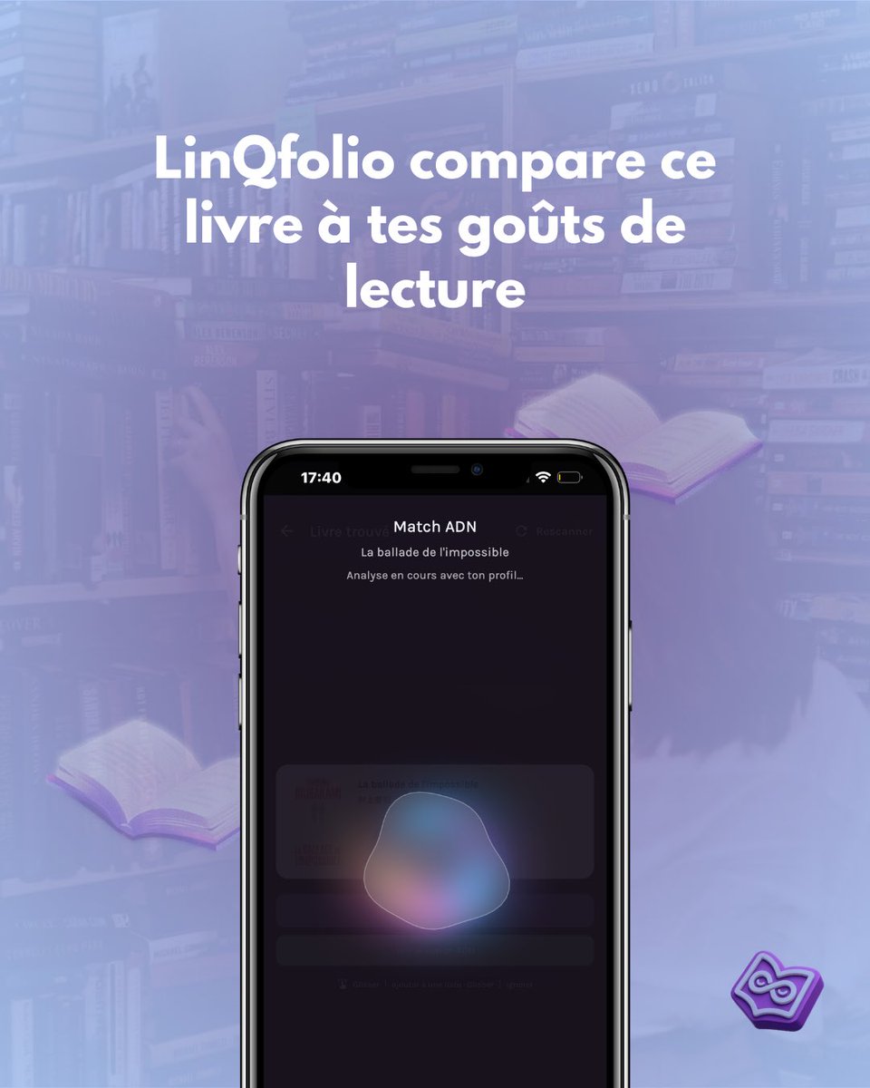 LinQfolio's tweet photo. Tu as déjà abandonné un livre après 50 pages ? 

Avec LinQfolio, ton nouveau réseau social de lecture, scanne un livre et découvre s’il correspond à tes goûts.

Gratuit sur IOS et Android : https://t.co/PK5v1m2z6T https://t.co/9AWMYD4Z6D