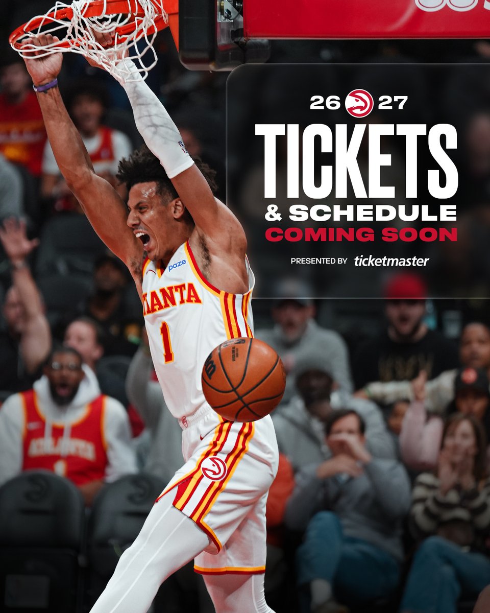 ATLHawks's tweet photo. Schedule 🔜 Tickets 🔜

Sign up to get alerts when they drop: https://t.co/p2kccR1sbd https://t.co/IBeiwyLEBg
