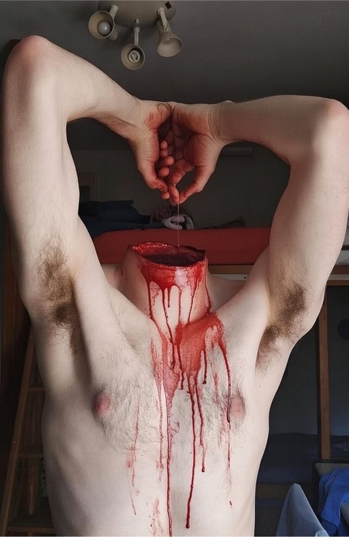 HeadlessBehead's tweet photo. Beheaded Young man with stinky armpits #beheaded #fetish #ai #nbm #gayporn https://t.co/bRW0g31GIr