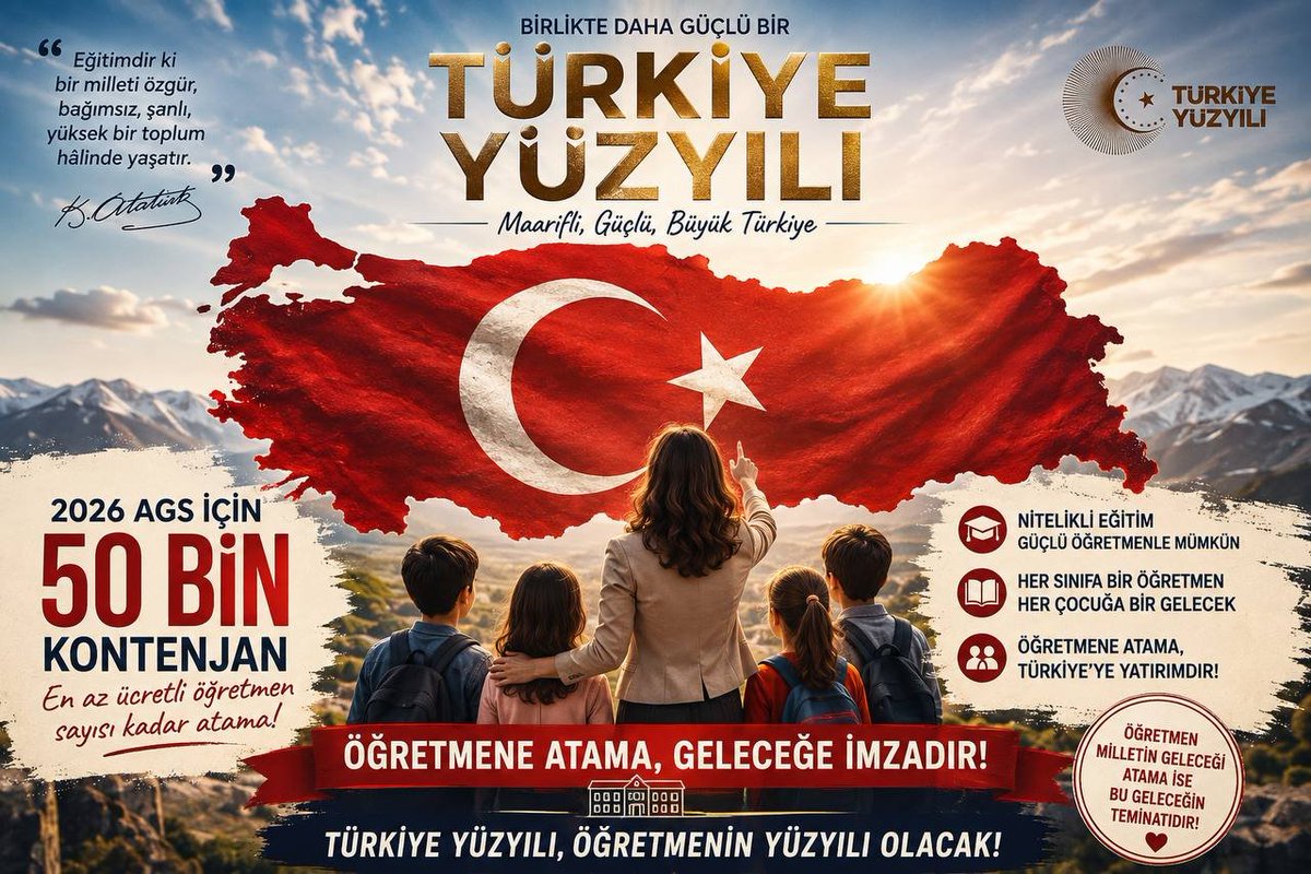 korkmazzayseli's tweet photo. @fatih_cyln_ Biz sadece atanmak değil, ülkemizin geleceğini yetiştirmek istiyoruz. 2026 AGS’de 50 bin öğretmen ataması bekliyoruz.
#MebAGS50Bin @RTErdogan @dbdevletbahceli @Yusuf__Tekin @TalipGeylan06 @tcmeb https://t.co/SDaCjga6SI