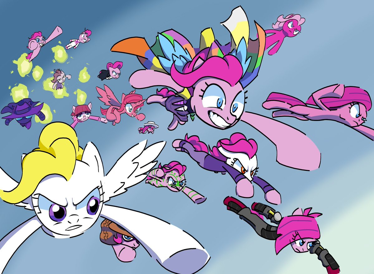 FilosofoGummy's tweet photo. Reunión de las versiones de Pinkie Pie.

Artista: Mandalina. https://t.co/KvvIzKUDWR