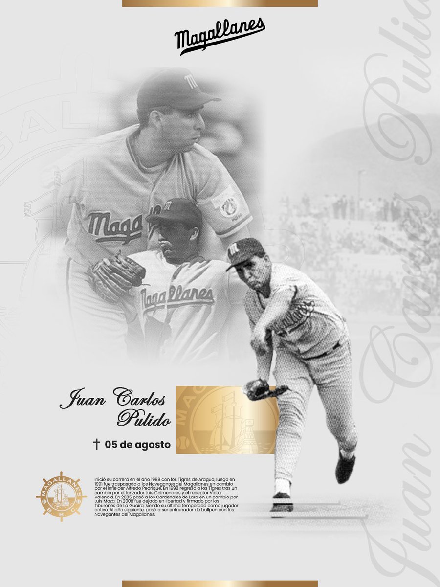 Magallanes_bbc's tweet photo. Tal día como hoy ‼️

Cumpliría años Juan Carlos Pulido, uno de los mejores lanzadores que ha pasado por la Nave

Figura del equipo, a tal punto de ser nombrado “el domador de Leones” por su gran superioridad ante el Caracas

Además, fue exaltado al Salón de la Fama magallanero 🙏🏼 https://t.co/6PB1Idh2Na