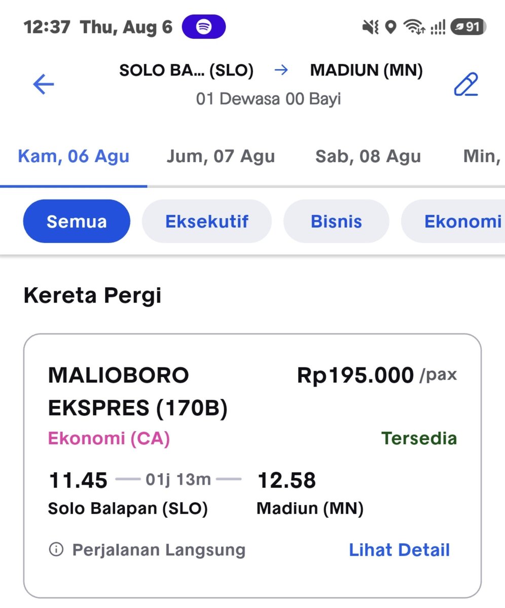 amourviess's tweet photo. Haloo min mau tanya dong kalau kereta ini ada diskon ga sih kalau pesen 2 jam sebelum berangkat? Kalau ada berapa ya? Kereta malioboro ekspress dari solo balapan ke madiun keberangkatan jam 11.45. kelas ekonomi, harga aslinya 195k min
@KAI121 https://t.co/O9duPDPRAa