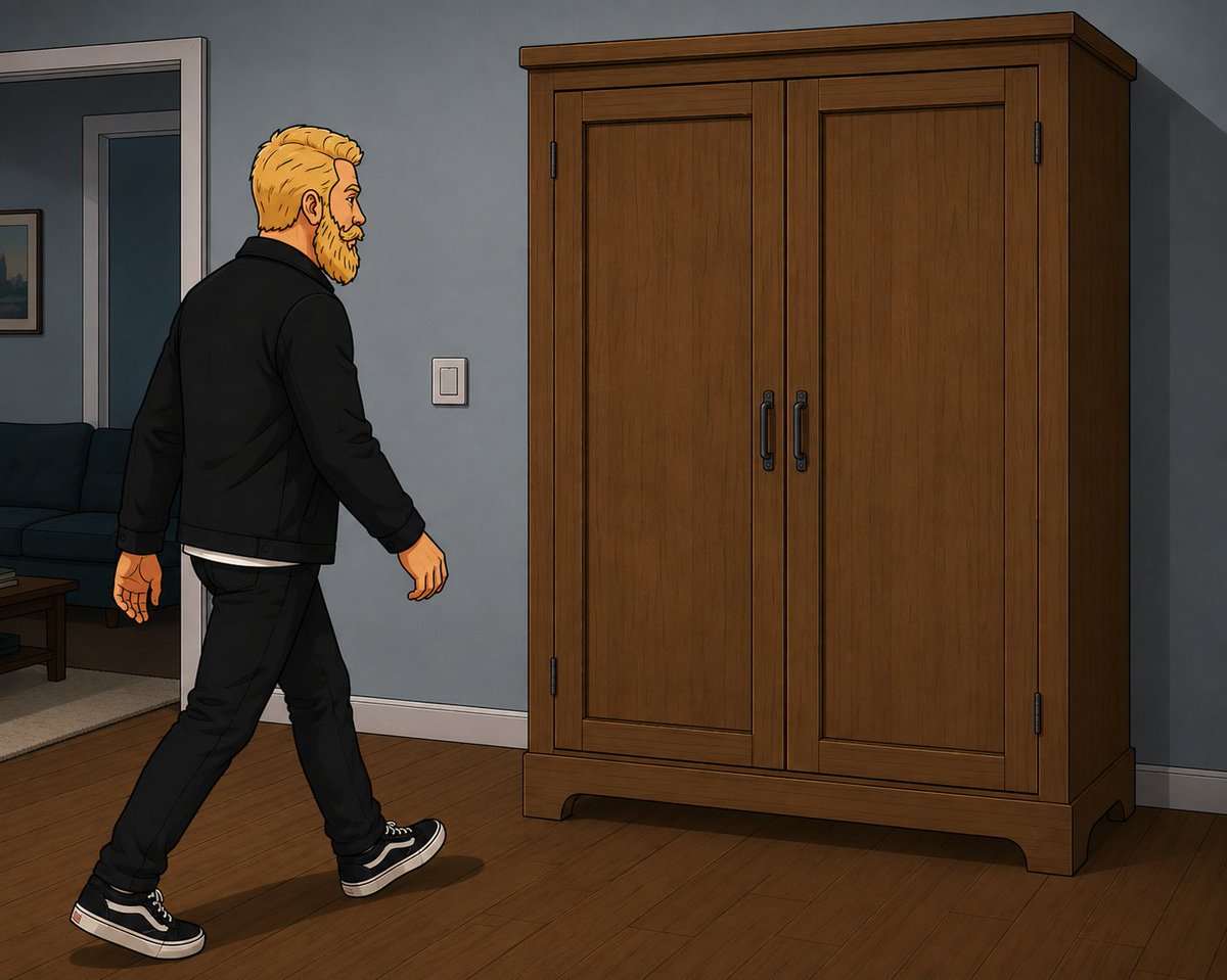 nogaybrother's tweet photo. Who do you think is inside the closet? I'm listening! https://t.co/QtYSZE7RAT