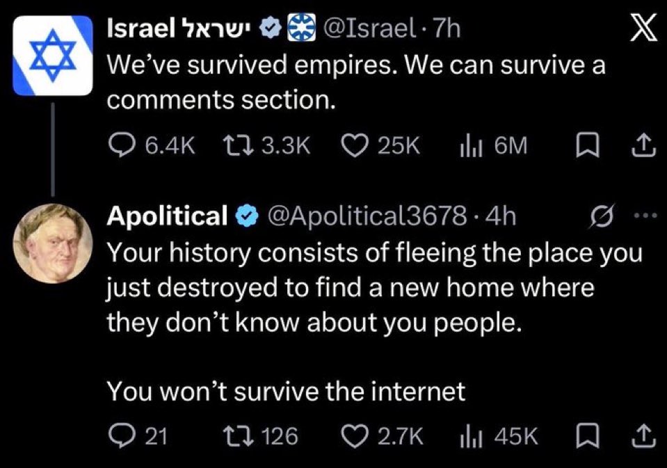 syrehu's tweet photo. @israel your own creation will be your doom. Internet never forgets. https://t.co/5oONJAIvqm