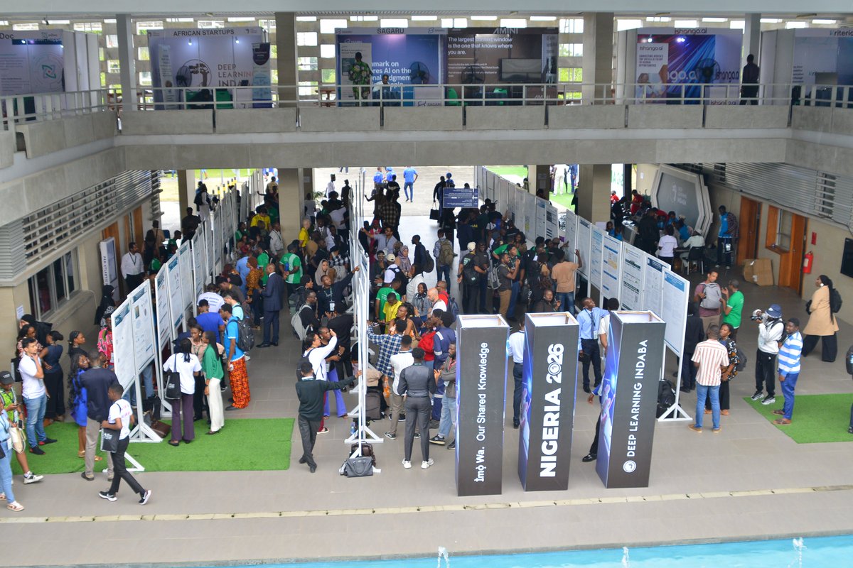 DeepIndaba's tweet photo. This is what sovereign intelligence looks like.

The #DLI2026 poster session is alive with it, researchers standing beside their work, mid-idea, mid-breakthrough, ready for the next question. Every poster is someone's months of work, someone's late nights, someone's conviction that Africa will not just use AI, but own it, shape it, and build it on its own terms.

That is what Ìmọ̀ Wa, our knowledge, our intelligence, is all about. And here in Lagos, that future is not a slogan. It is standing right in front of you, ready to explain its methodology.

This is what building looks like. This is what belonging looks like. This is the Indaba.
To everyone who presented, who asked, who listened, who showed up: you are sovereign intelligence in motion, and you are the reason this community keeps growing. 🌳

#DLI2026 #DeepLearningIndaba #SovereignIntelligence #ÌmọWa #AIinAfrica