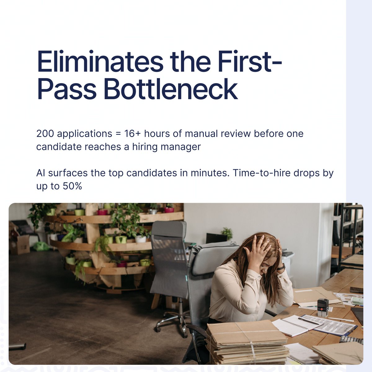 BridgeLabstech's tweet photo. Every recruiter knows the feeling of opening a role and watching the applications pile up faster than anyone can reasonably review them

That is the problem AI screening is built to fix

Guess what?
When set up correctly, the first-pass bottleneck is reduced from 16+ hours to minutes!

As @MattCharney said, recruiting platforms are definitely the future of recruitment ;-)

#aiscreening #resumescreening #timetohire #recruiting #hrtech #hiring2026 #bridgehr