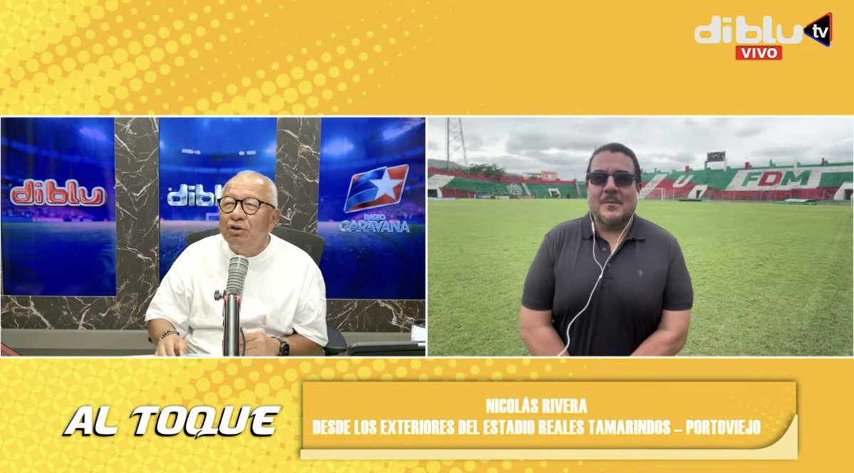 Rmoralesverduga's tweet photo. Al toque @RadioDibluFM @Caravana750  #DibluTV en el Reales Tamarindos de #Portoviejo. Gracias a todos los que conforman la 𝙁𝙚𝙙𝙚𝙈𝙖𝙣𝙖𝙗𝙞 por permitirnos ingresar a la cancha, en la especial a su presidente Juan Carlos Basurto y a don Nilo Ramírez, encargado del escenario deportivo. 
Se espera que vaya gran cantidad de público al partido de hoy entre #LDUP y #BarcelonaSC. ¿Se llenará el estadio? Veremos ✅⚽️🎙️🇪🇨✔️